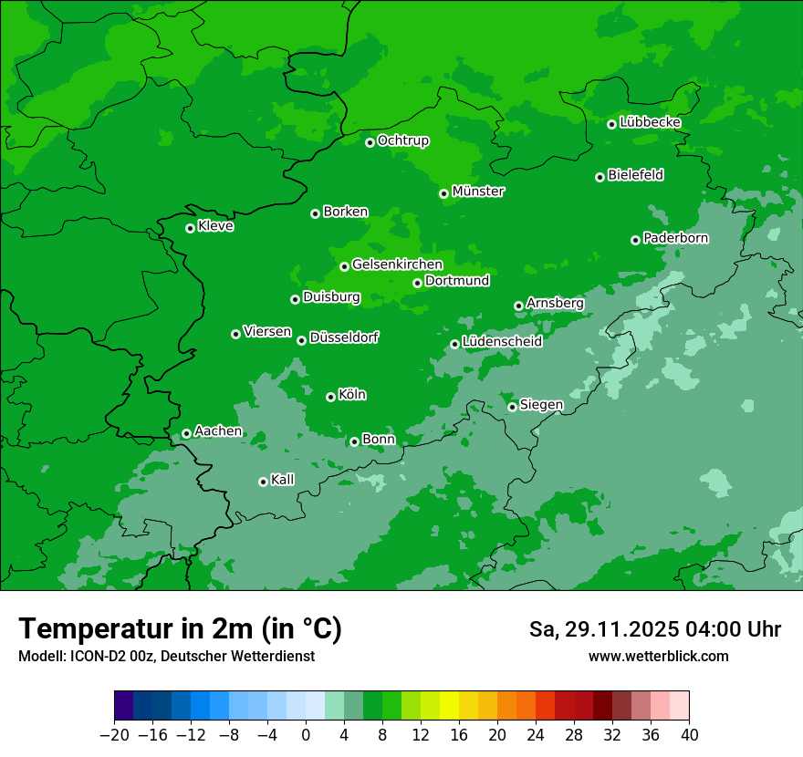 Modellkarten Temperatur