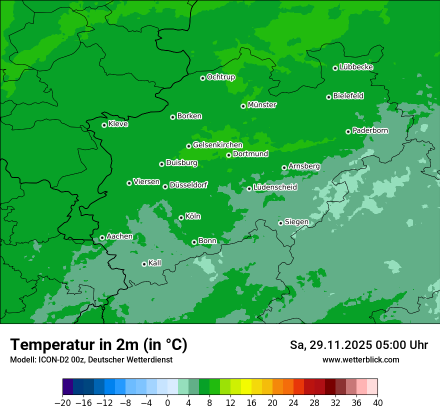 Modellkarten Temperatur