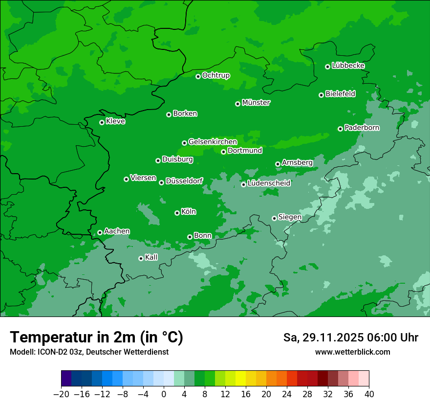 Modellkarten Temperatur