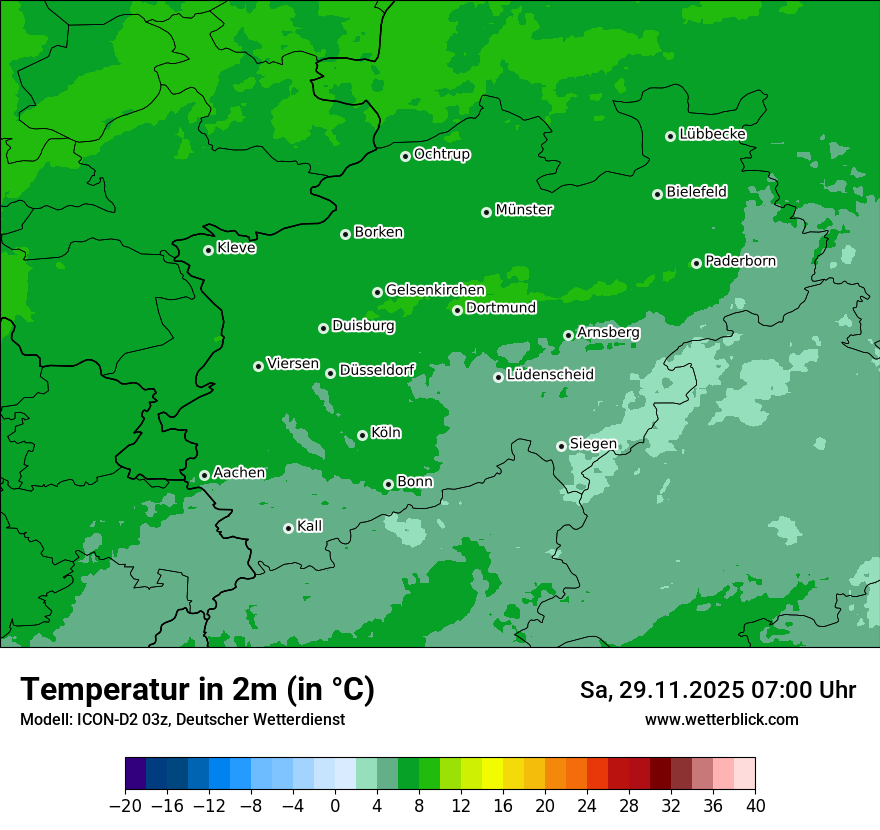 Modellkarten Temperatur