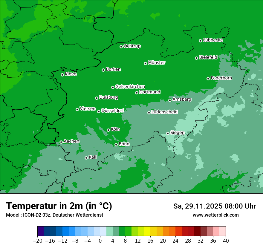 Modellkarten Temperatur