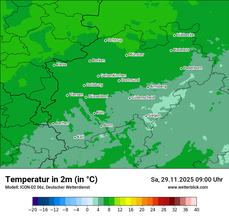 Modellkarten Temperatur