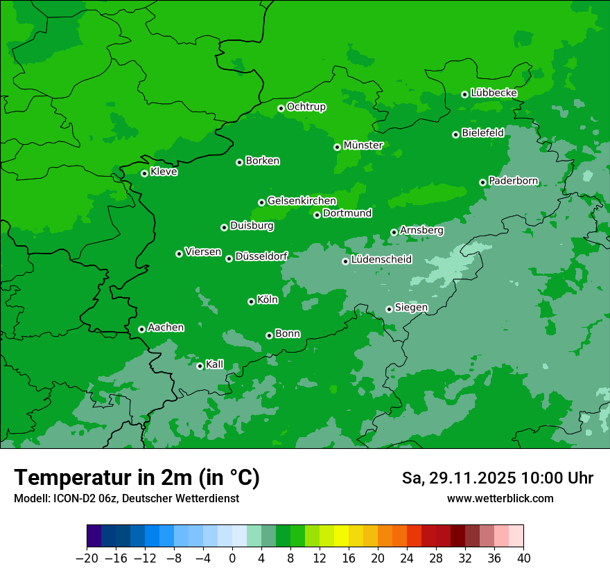 Modellkarten Temperatur