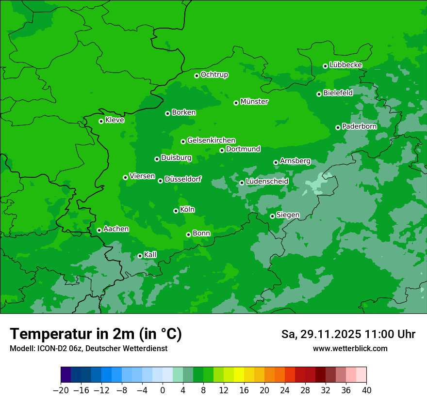 Modellkarten Temperatur