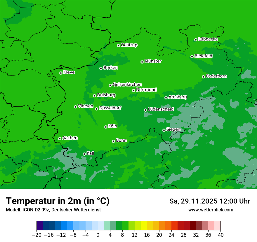 Modellkarten Temperatur