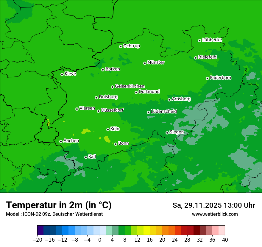 Modellkarten Temperatur