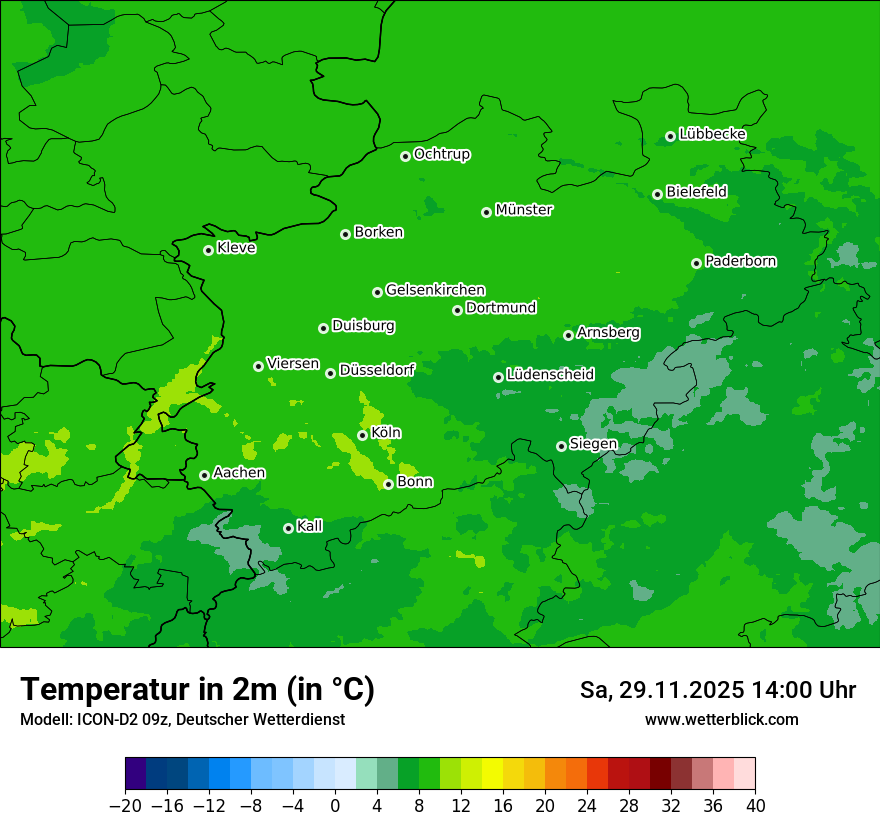 Modellkarten Temperatur