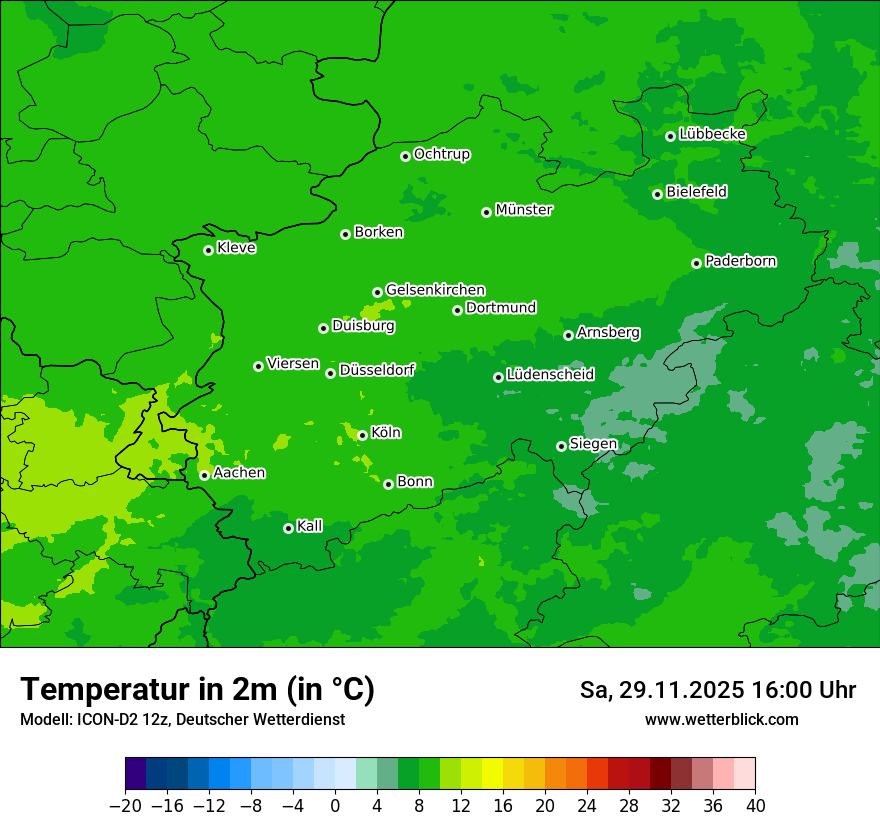 Modellkarten Temperatur