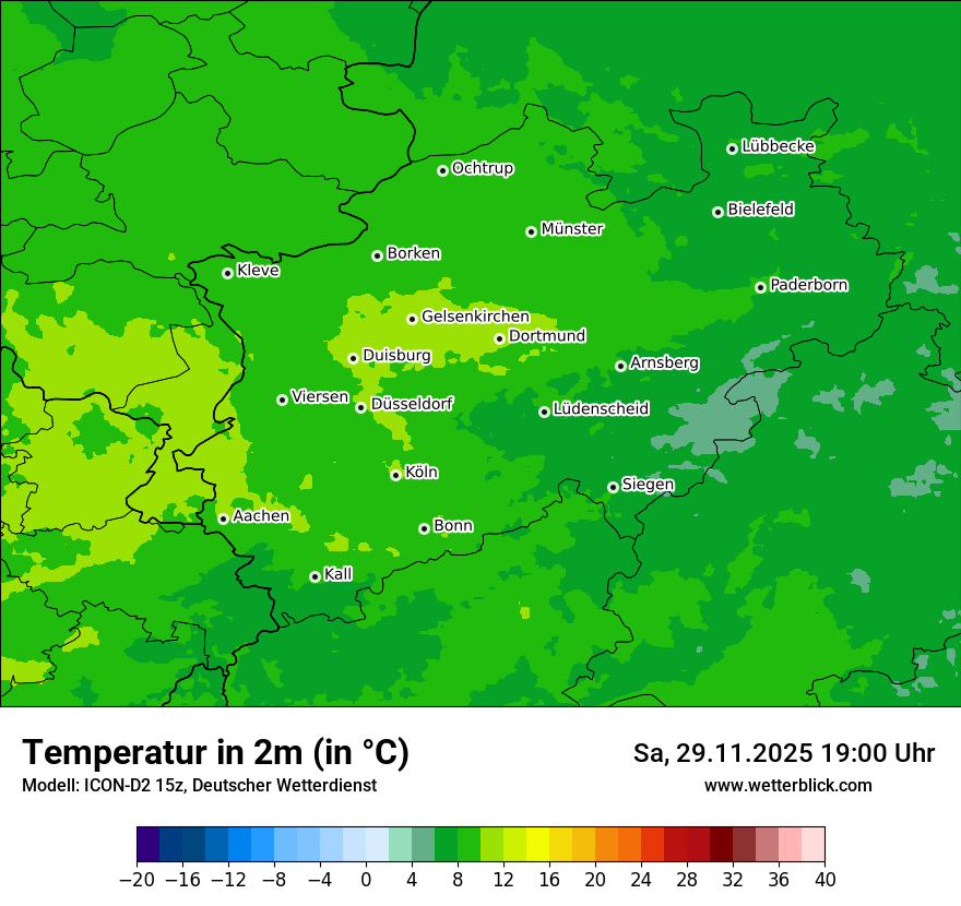 Modellkarten Temperatur