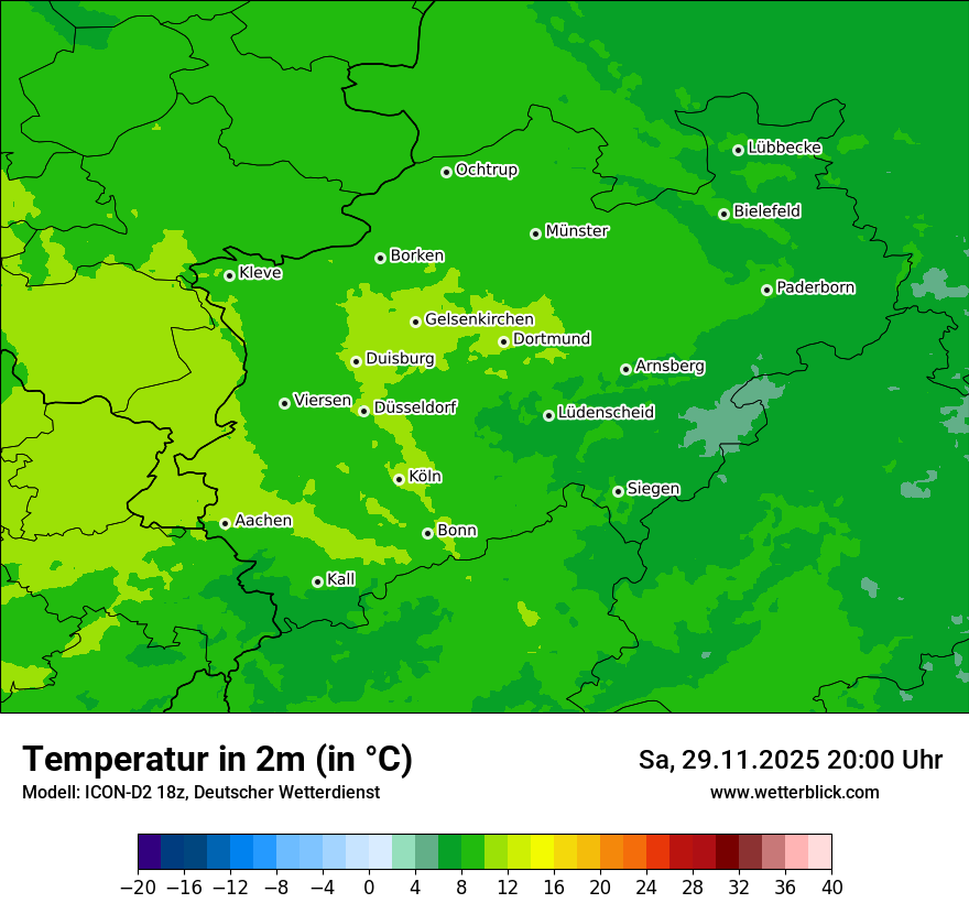 Modellkarten Temperatur
