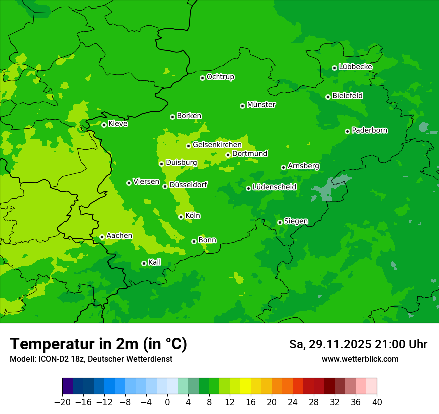 Modellkarten Temperatur