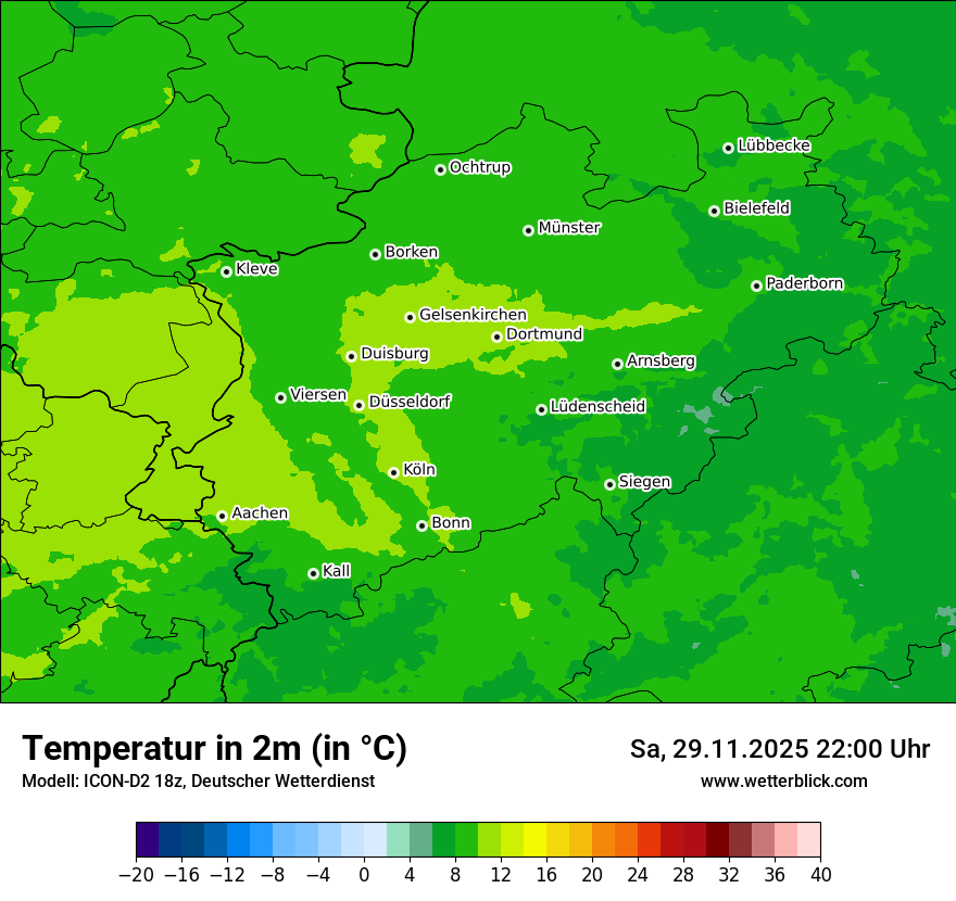 Modellkarten Temperatur