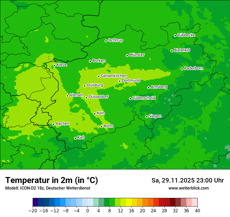 Modellkarten Temperatur