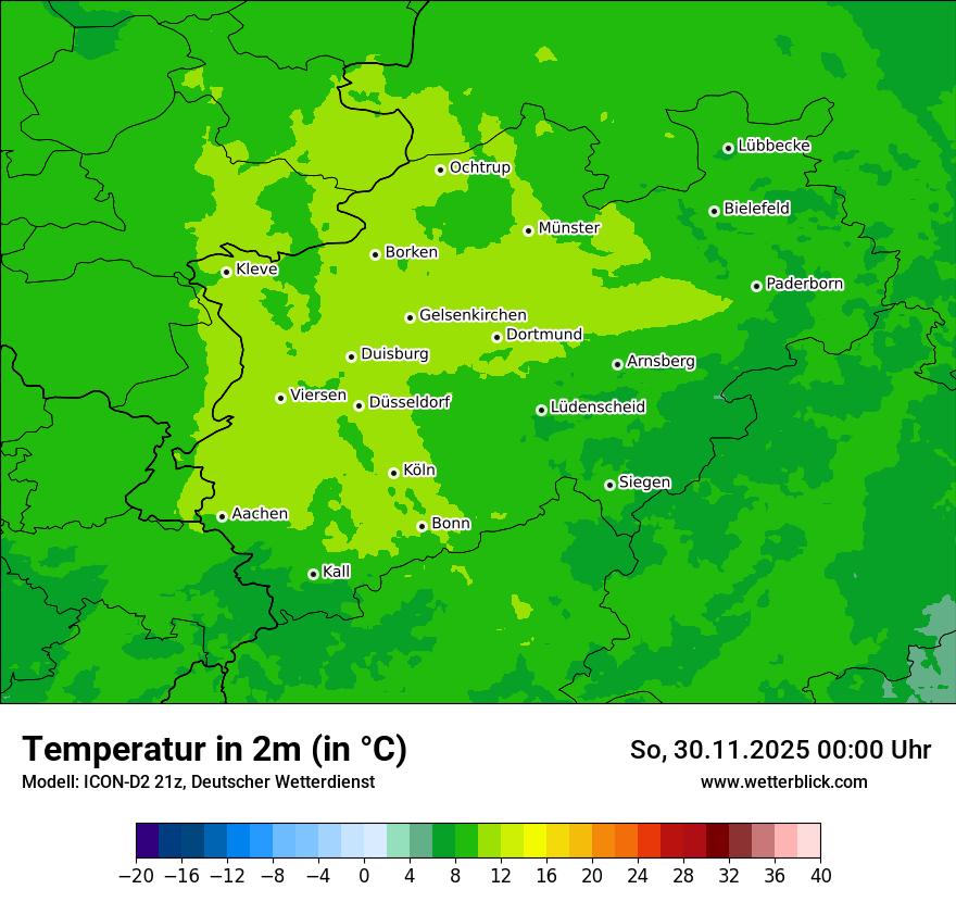 Modellkarten Temperatur