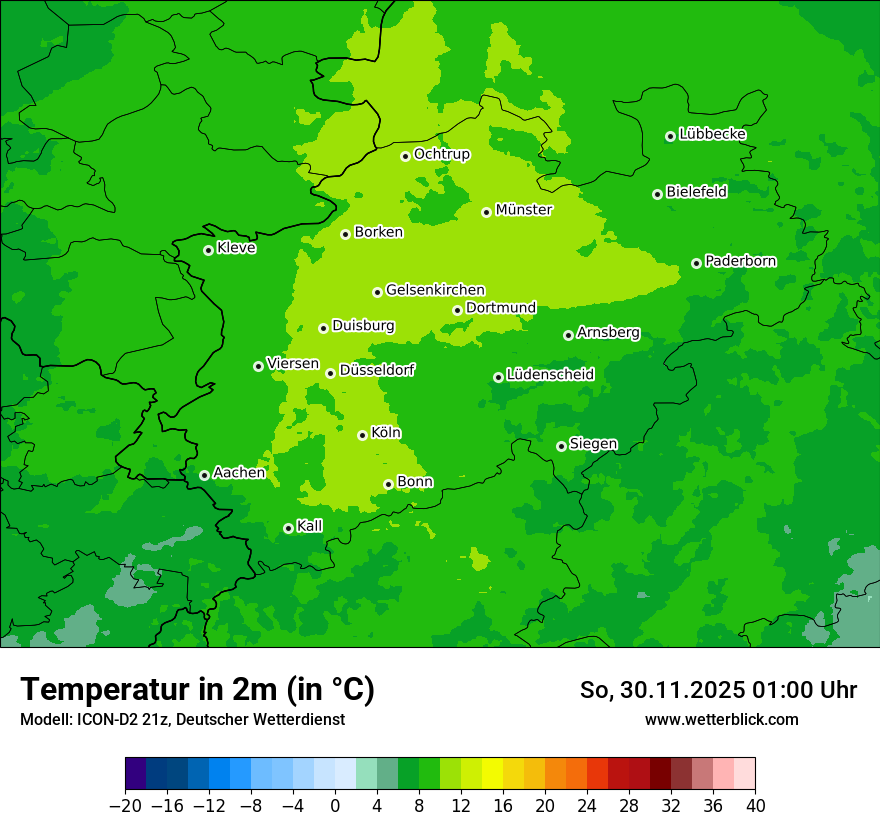 Modellkarten Temperatur