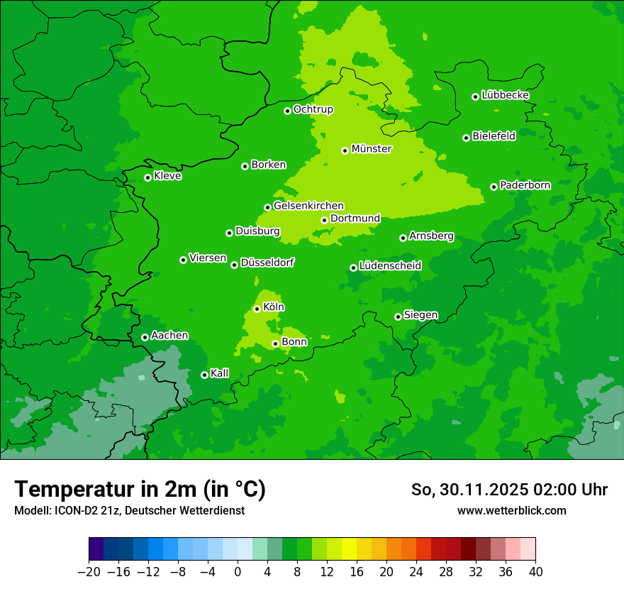 Modellkarten Temperatur