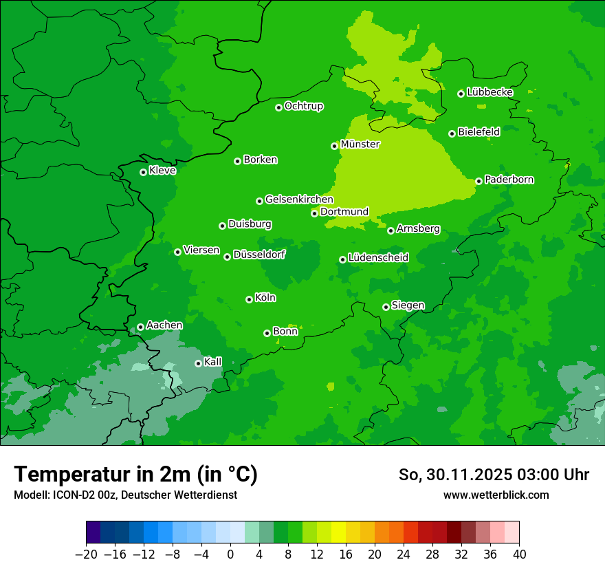 Modellkarten Temperatur