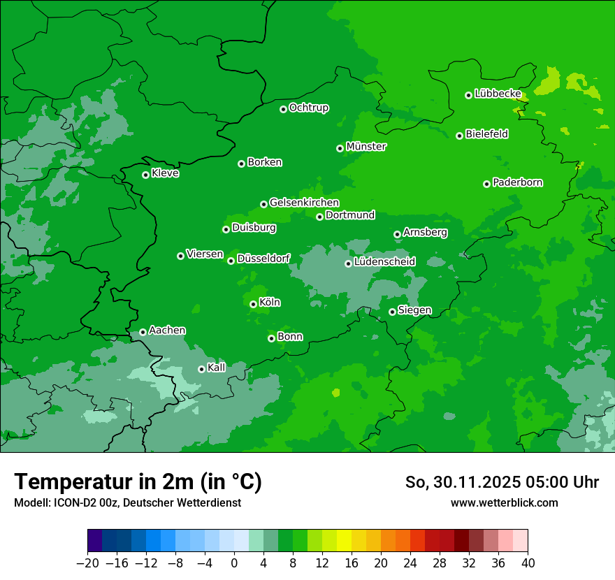 Modellkarten Temperatur