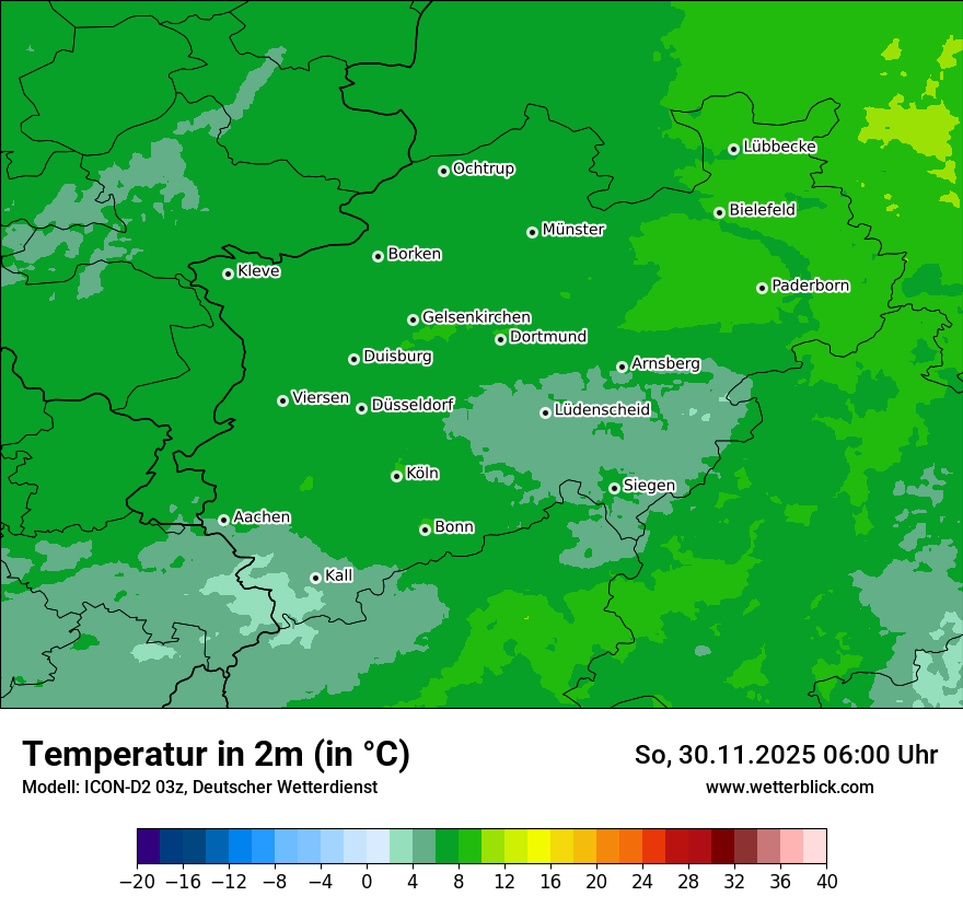 Modellkarten Temperatur