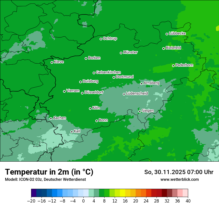 Modellkarten Temperatur