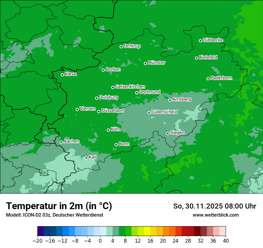 Modellkarten Temperatur