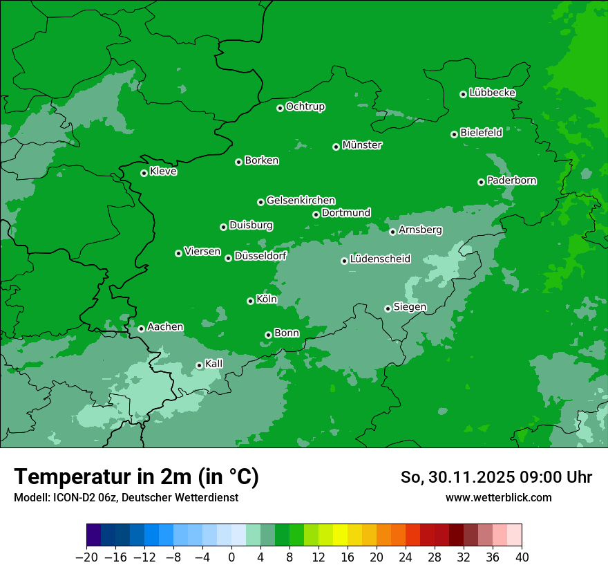 Modellkarten Temperatur