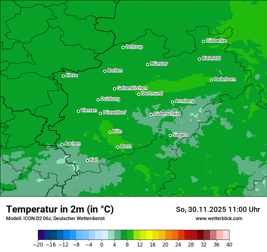 Modellkarten Temperatur