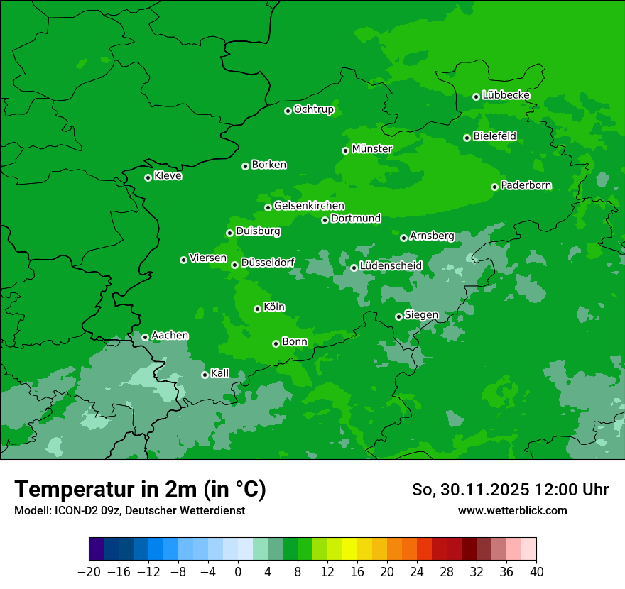 Modellkarten Temperatur