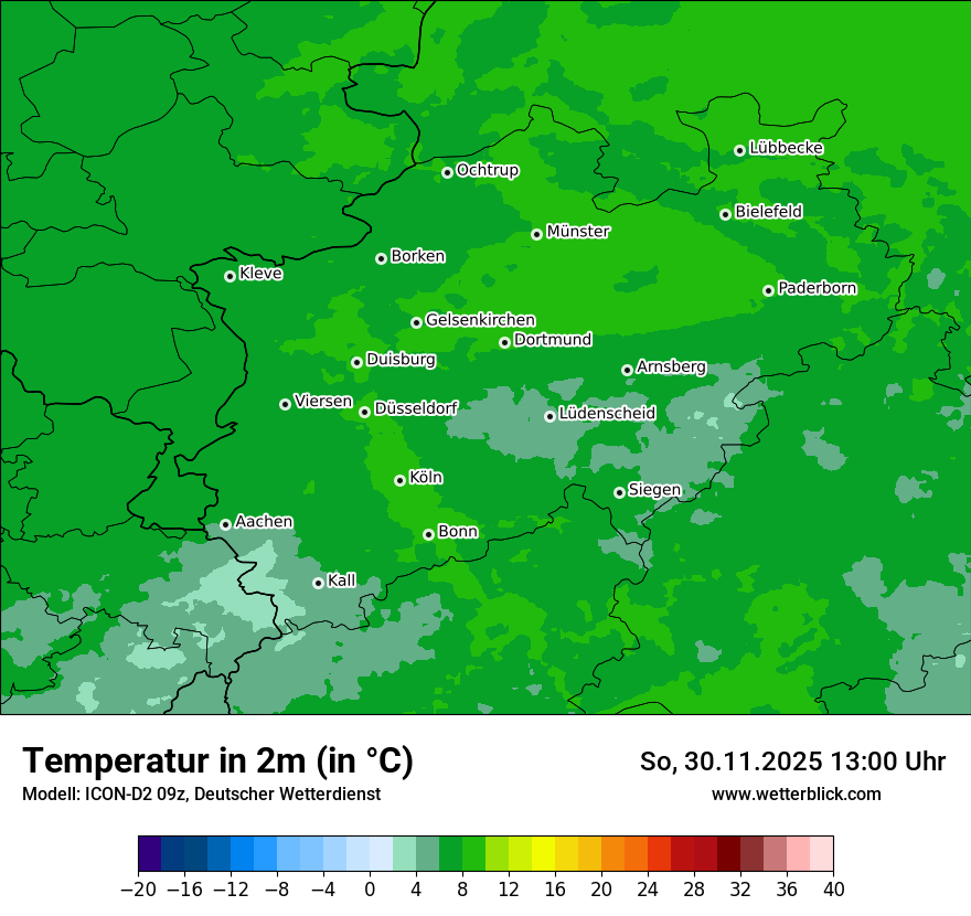 Modellkarten Temperatur