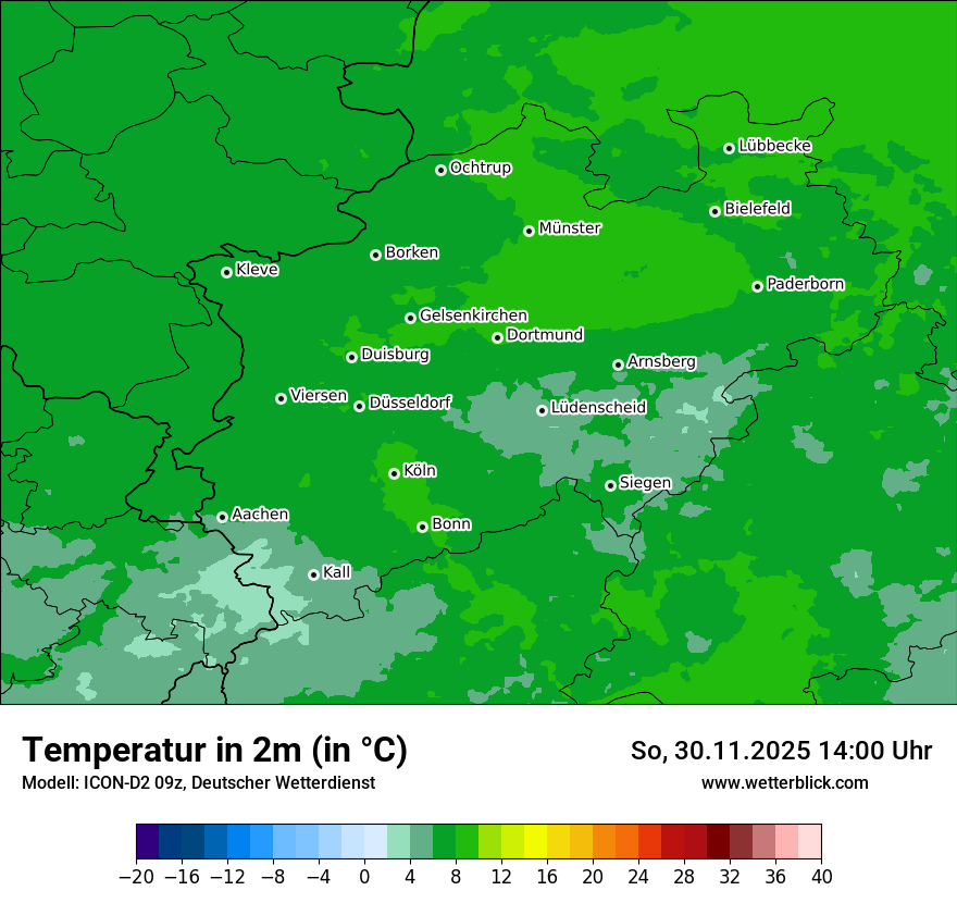 Modellkarten Temperatur