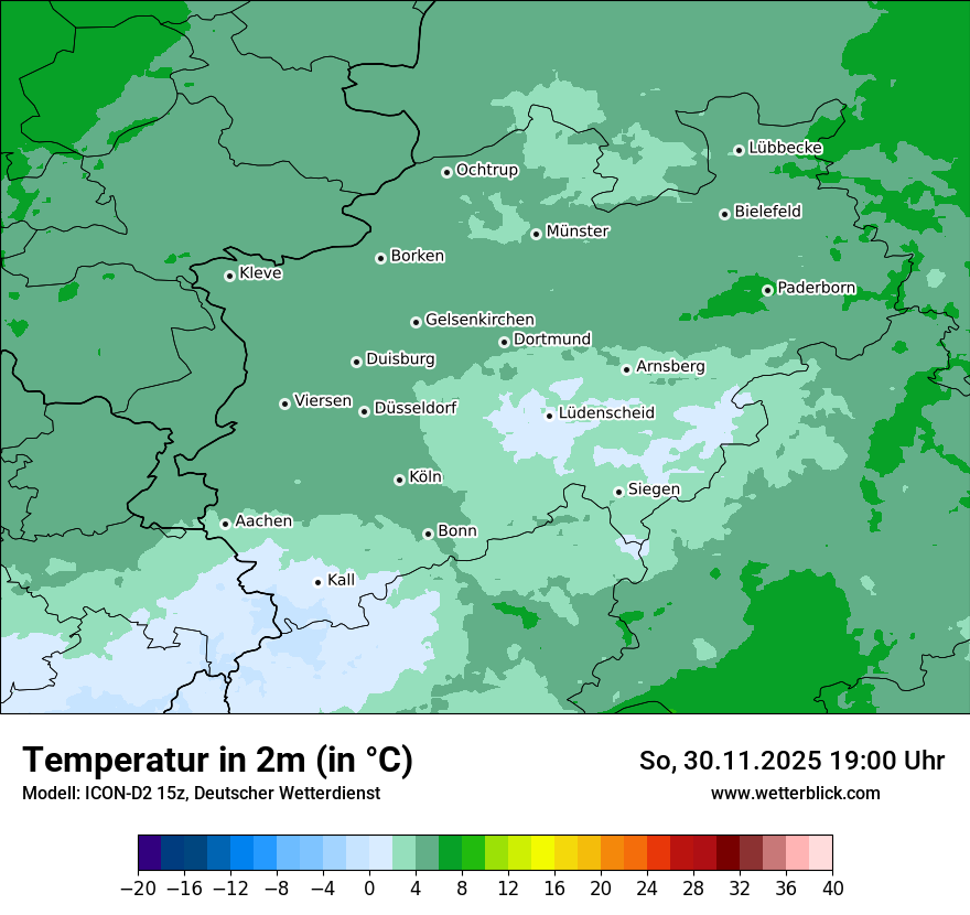 Modellkarten Temperatur