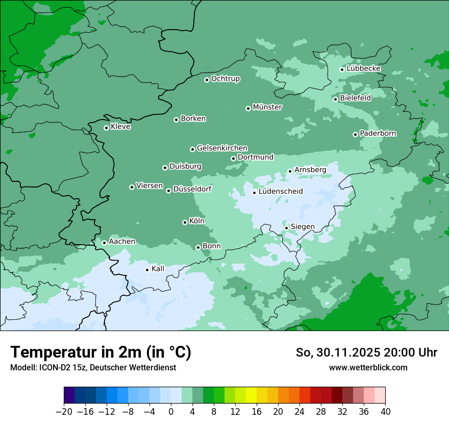 Modellkarten Temperatur