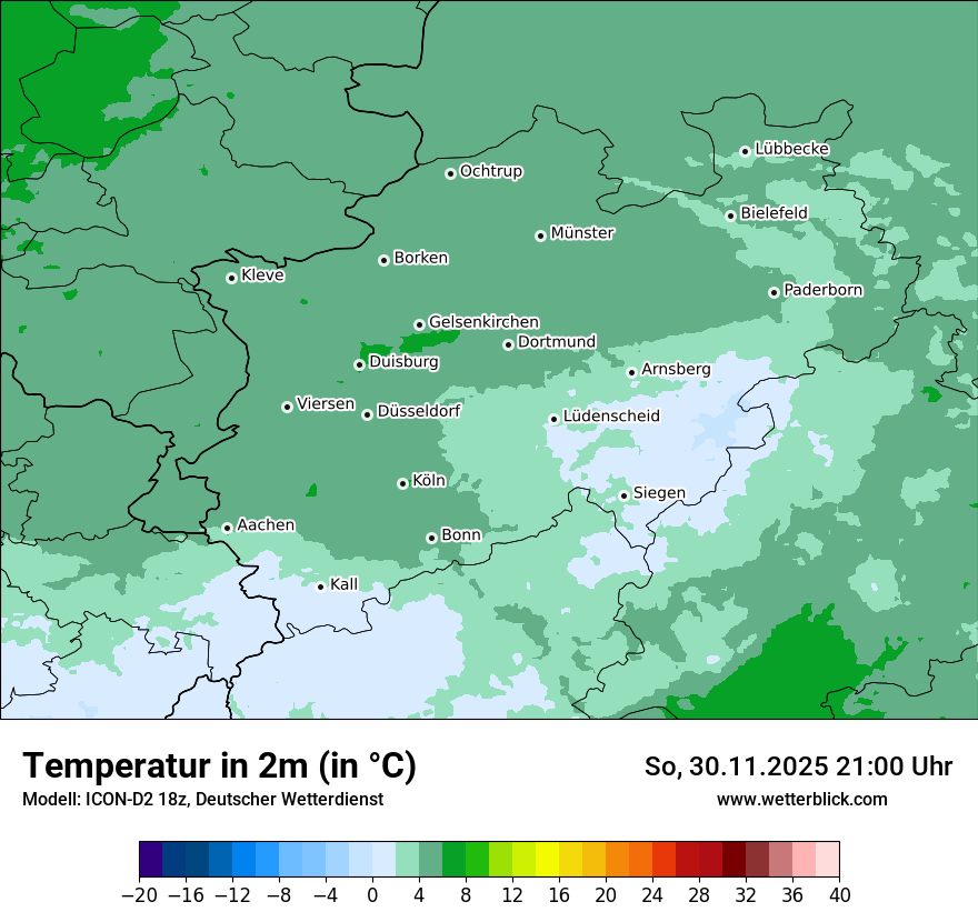 Modellkarten Temperatur