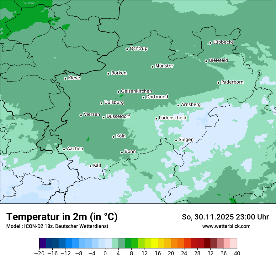 Modellkarten Temperatur