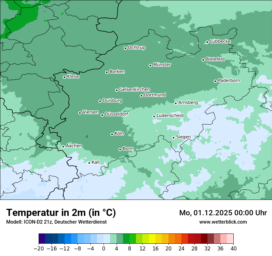 Modellkarten Temperatur