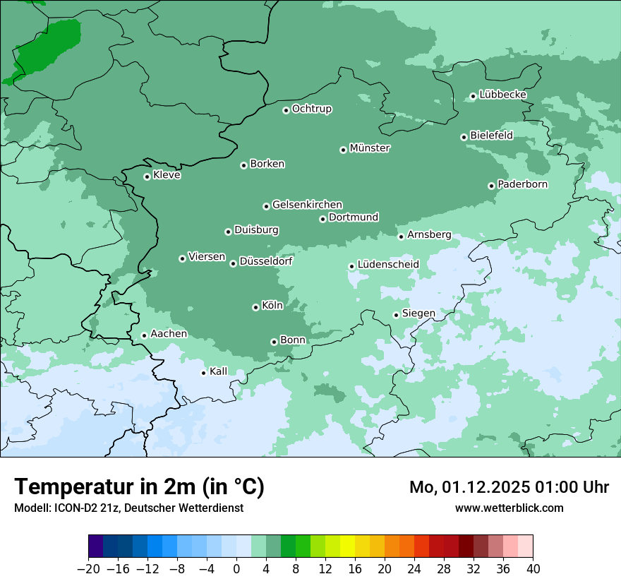 Modellkarten Temperatur
