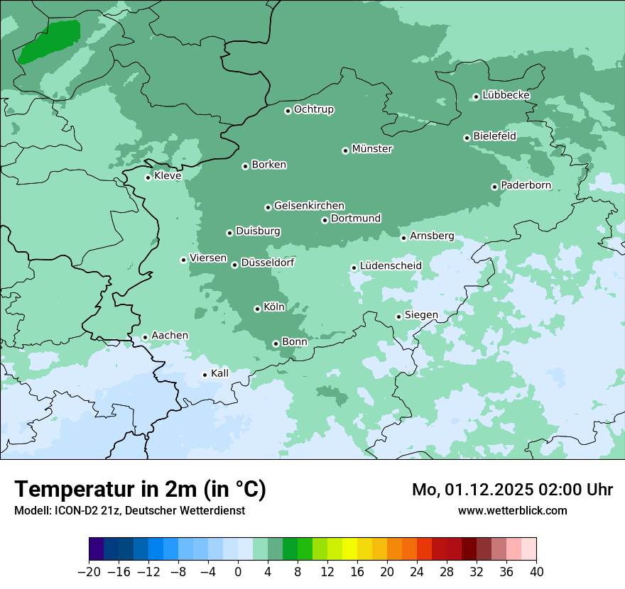 Modellkarten Temperatur