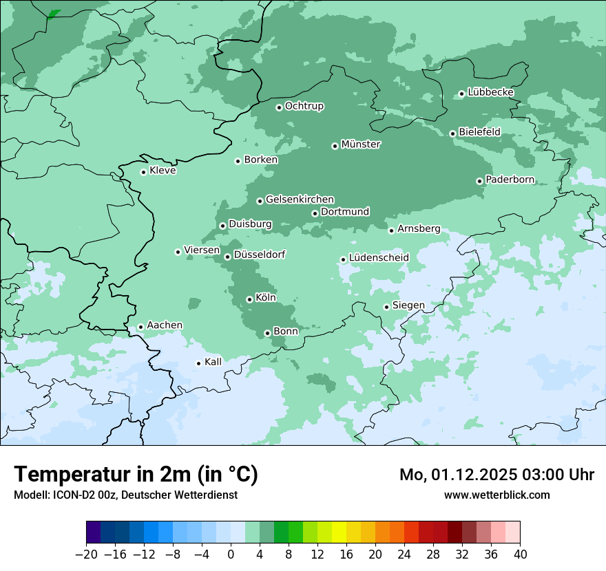 Modellkarten Temperatur