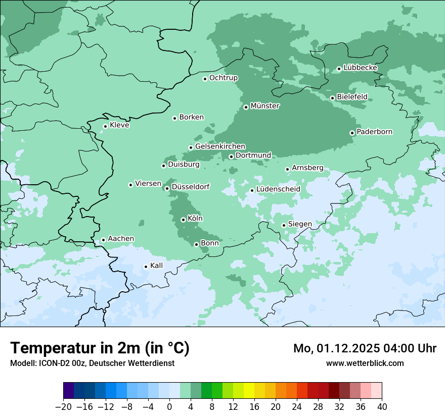 Modellkarten Temperatur