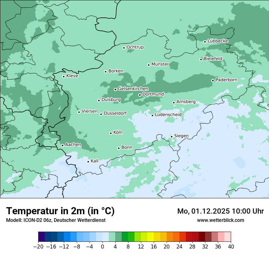 Modellkarten Temperatur
