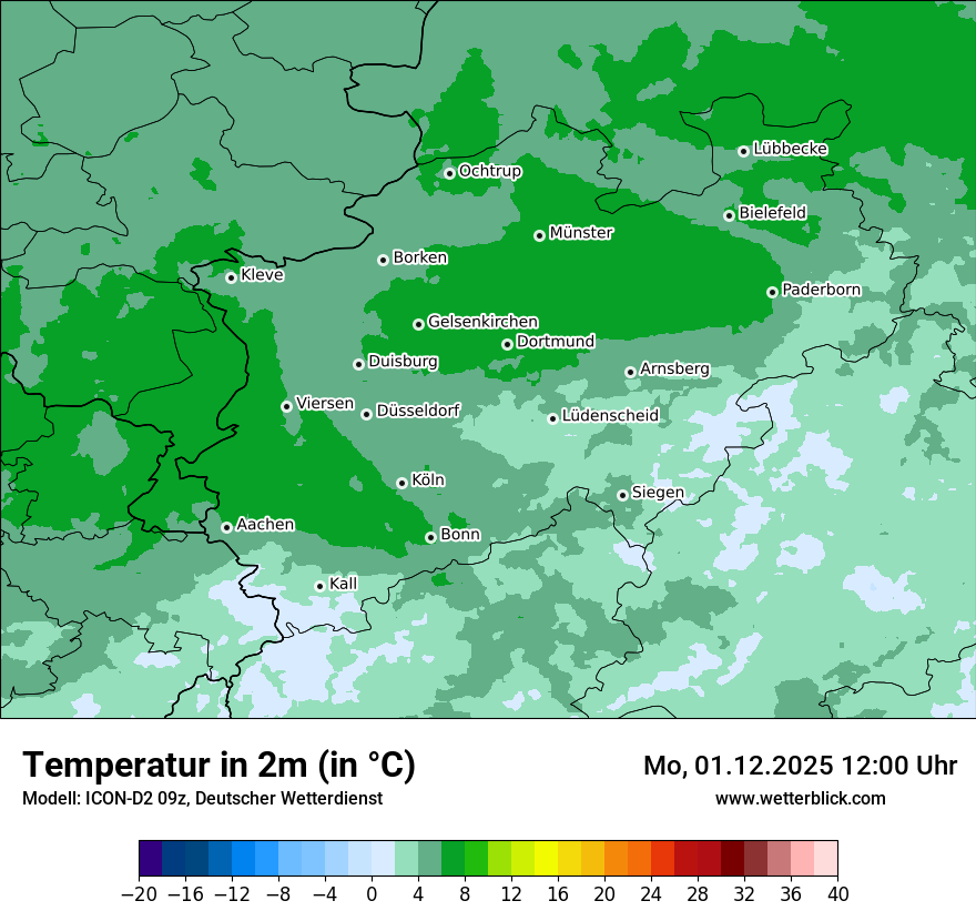 Modellkarten Temperatur