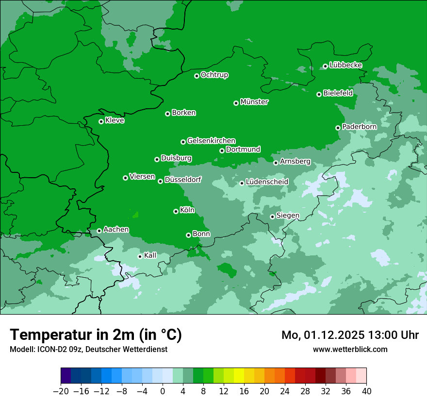 Modellkarten Temperatur