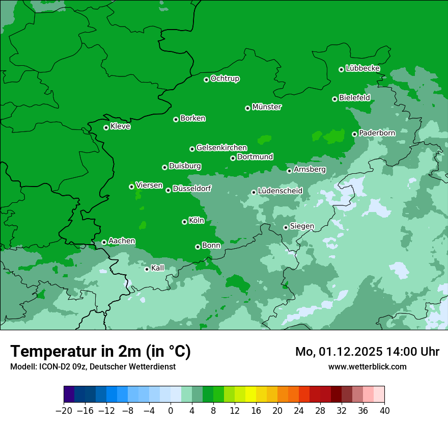 Modellkarten Temperatur