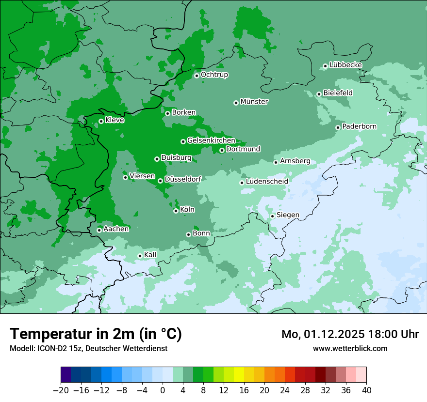 Modellkarten Temperatur