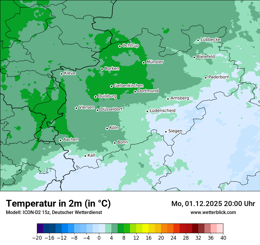 Modellkarten Temperatur