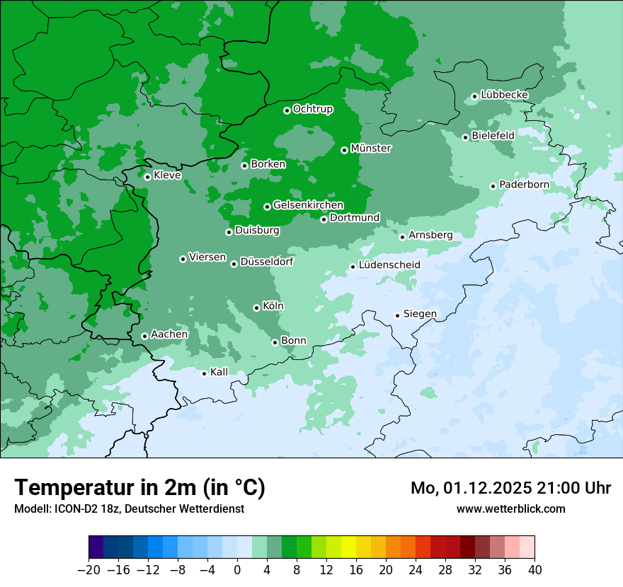 Modellkarten Temperatur