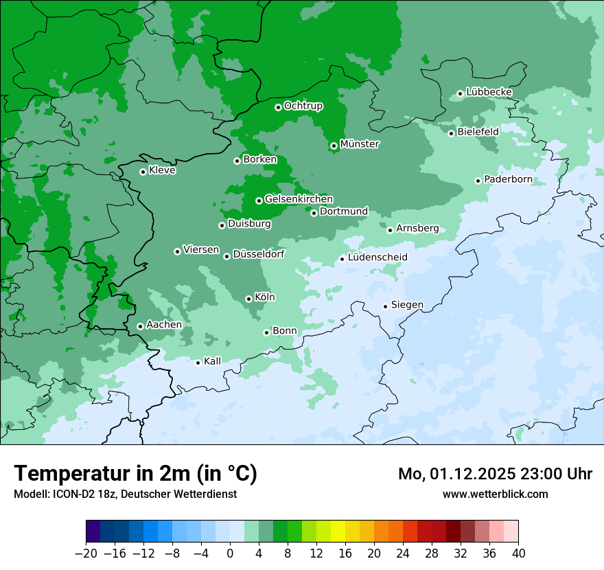 Modellkarten Temperatur