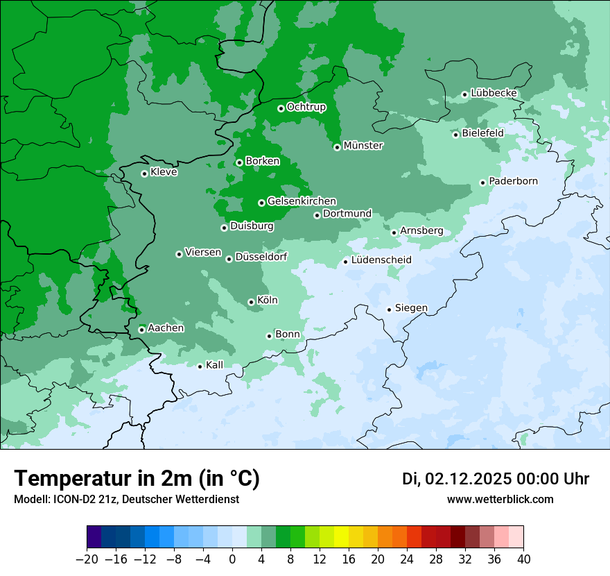 Modellkarten Temperatur