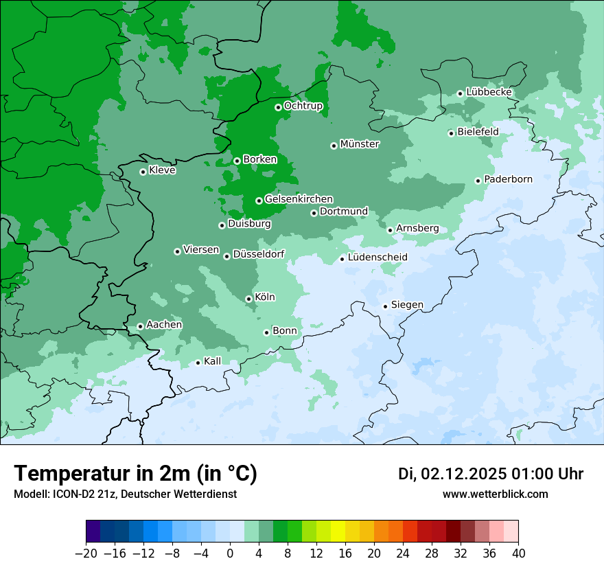 Modellkarten Temperatur