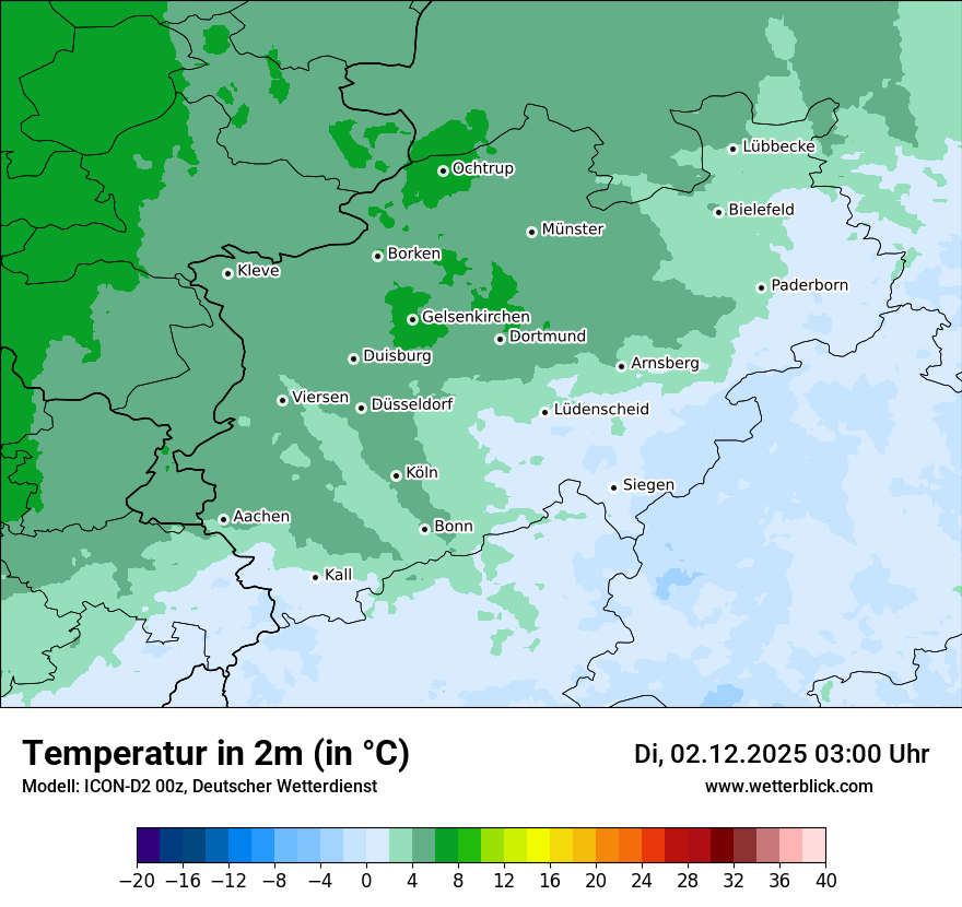 Modellkarten Temperatur